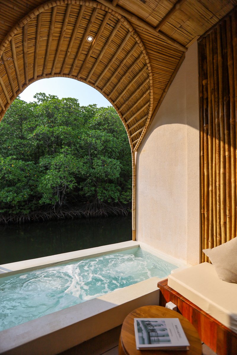 Private jacuzzi with mangrove view